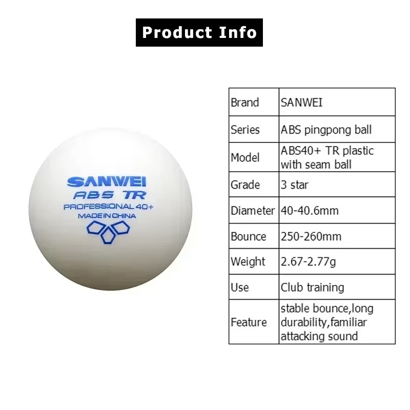 50/100 adet SANWEI TR 3 Yıldız - Table Tennis Olympics incelemesi ve fiyatı